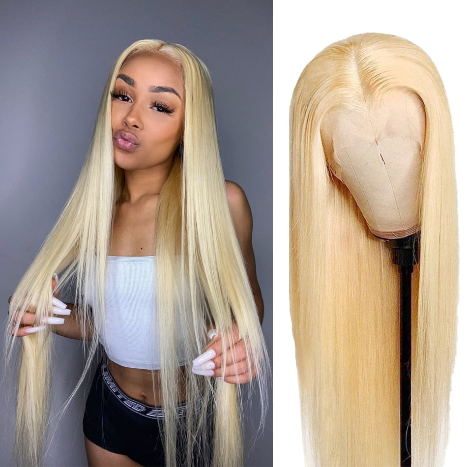 Honey Blonde Wig Human Hair Lace Wigs Brazilian Straight Pre Plucked 13x1 Part Glueless Color Frontal 613 Lace Front Wig Hd Full