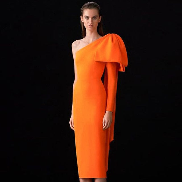 One Shoulder Bodycon Bandage Dress Women Sexy