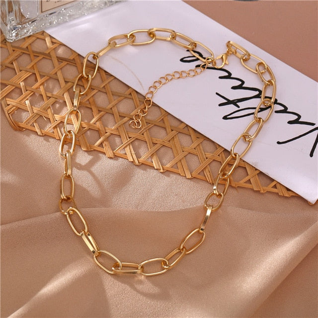 Multi-layered Coin Chain Choker Necklaces