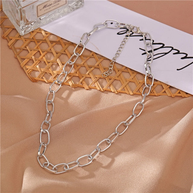 Multi-layered Coin Chain Choker Necklaces