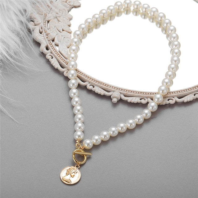 Multi-layered Coin Chain Choker Necklaces