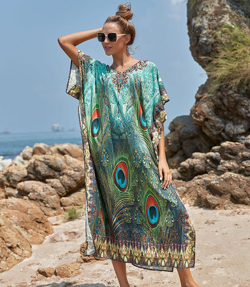 Chiffon Beach Cover up Maxi Dress