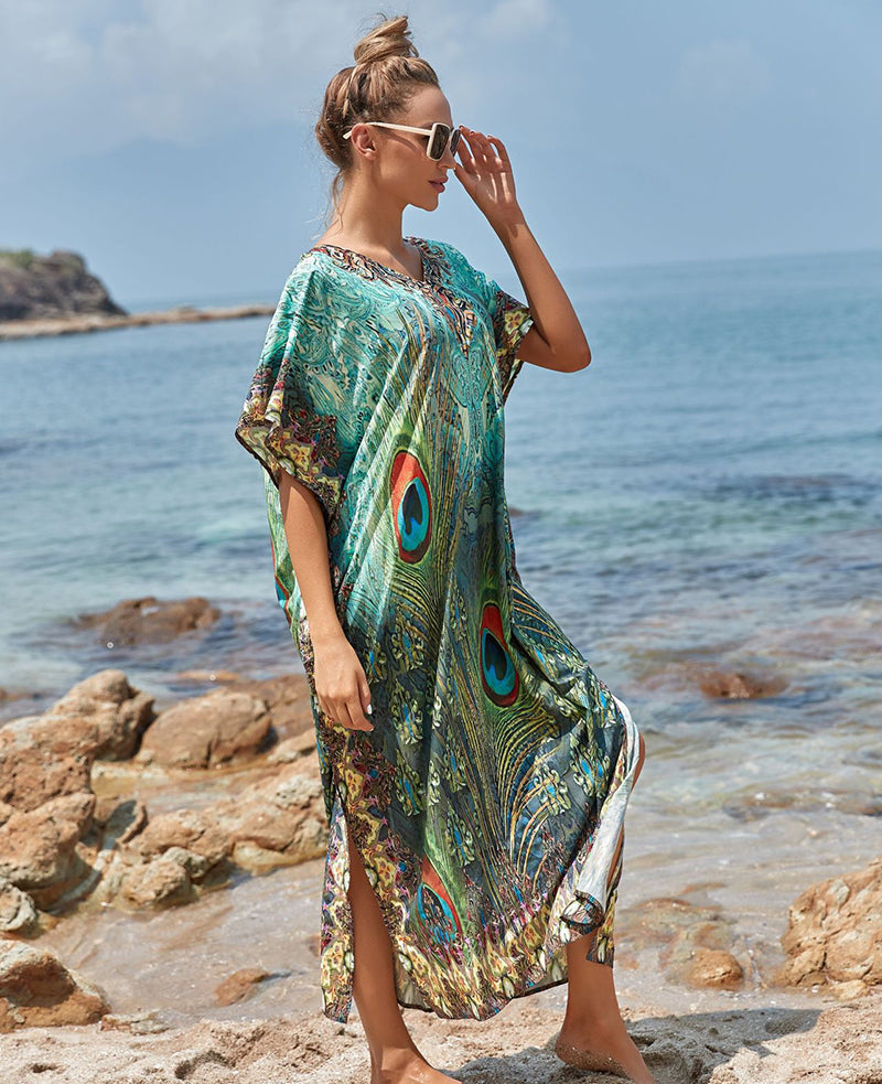 Chiffon Beach Cover up Maxi Dress