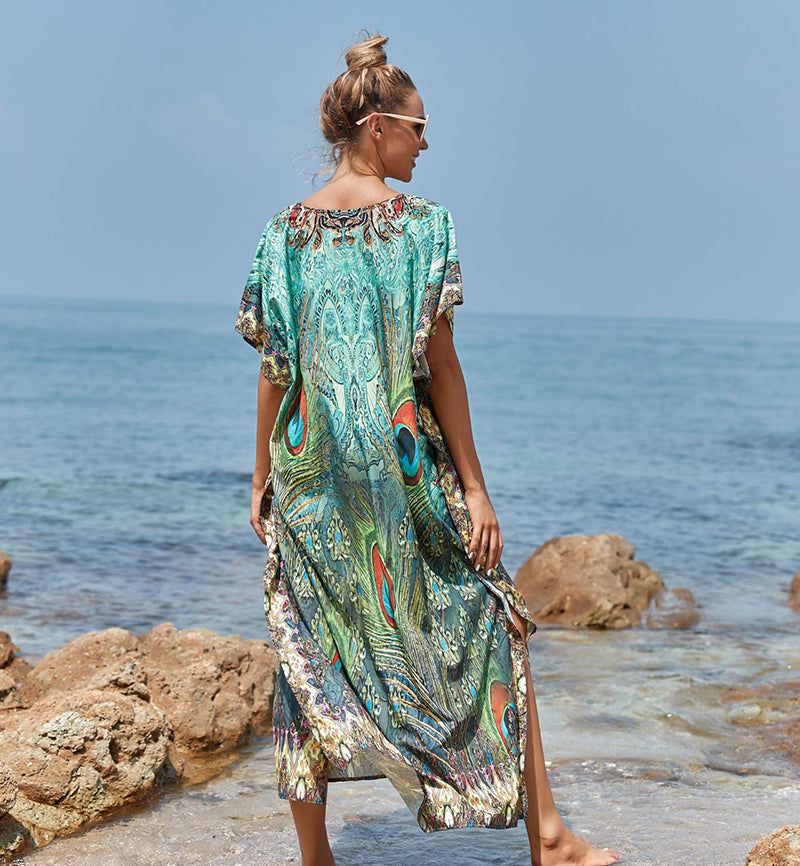 Chiffon Beach Cover up Maxi Dress