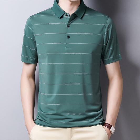 Polo Shirt Striped Short Sleeve Fashion Male Tops