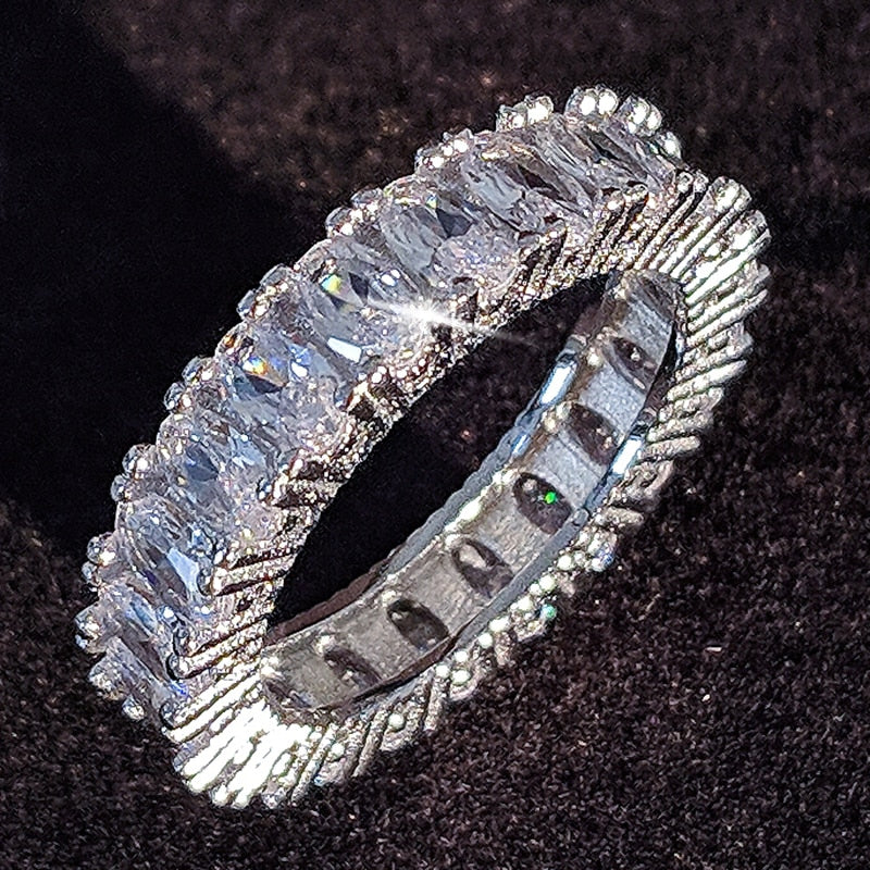 luxury 925 sterling silver wedding band eternity ring for women big gift for ladies love wholesale lots bulk jewelry R4577