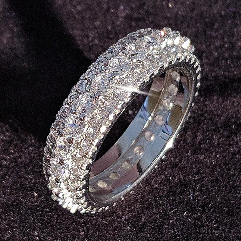 luxury 925 sterling silver wedding band eternity ring for women big gift for ladies love wholesale lots bulk jewelry R4577
