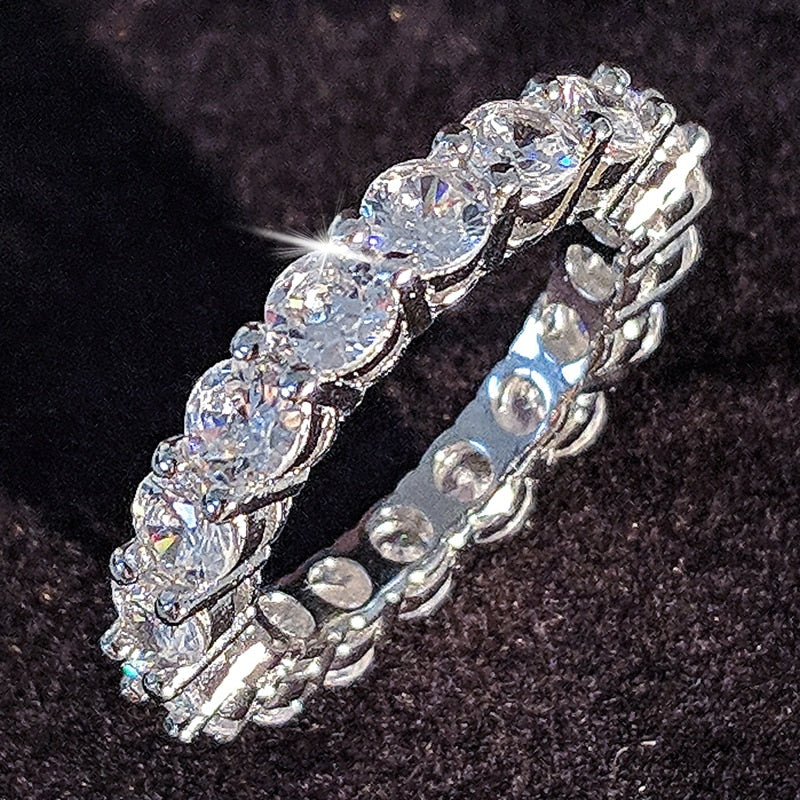 luxury 925 sterling silver wedding band eternity ring for women big gift for ladies love wholesale lots bulk jewelry R4577