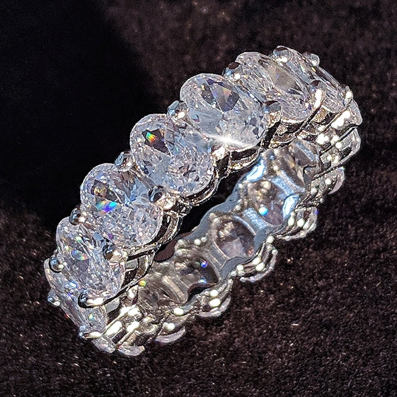 luxury 925 sterling silver wedding band eternity ring for women big gift for ladies love wholesale lots bulk jewelry R4577