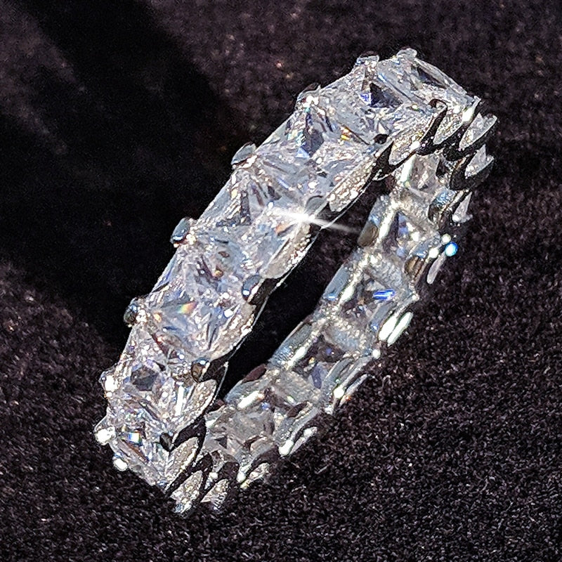 luxury 925 sterling silver wedding band eternity ring for women big gift for ladies love wholesale lots bulk jewelry R4577
