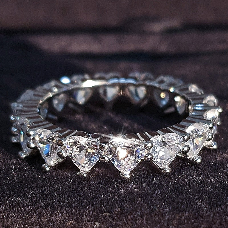 luxury 925 sterling silver wedding band eternity ring for women big gift for ladies love wholesale lots bulk jewelry R4577