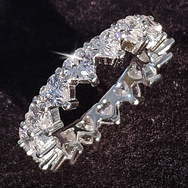 luxury 925 sterling silver wedding band eternity ring for women big gift for ladies love wholesale lots bulk jewelry R4577