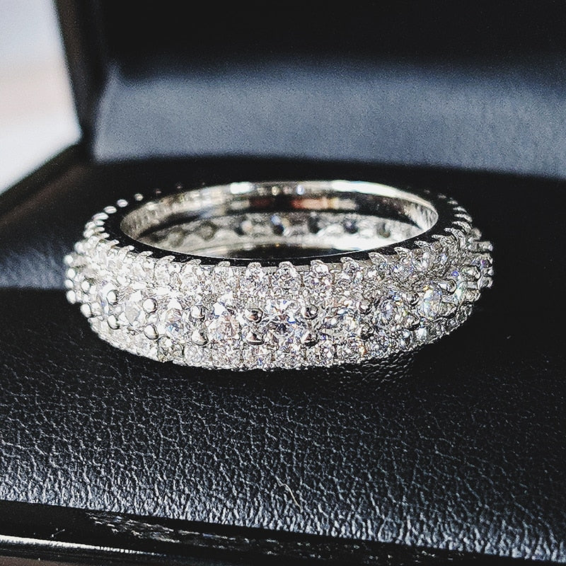 luxury 925 sterling silver wedding band eternity ring for women big gift for ladies love wholesale lots bulk jewelry R4577