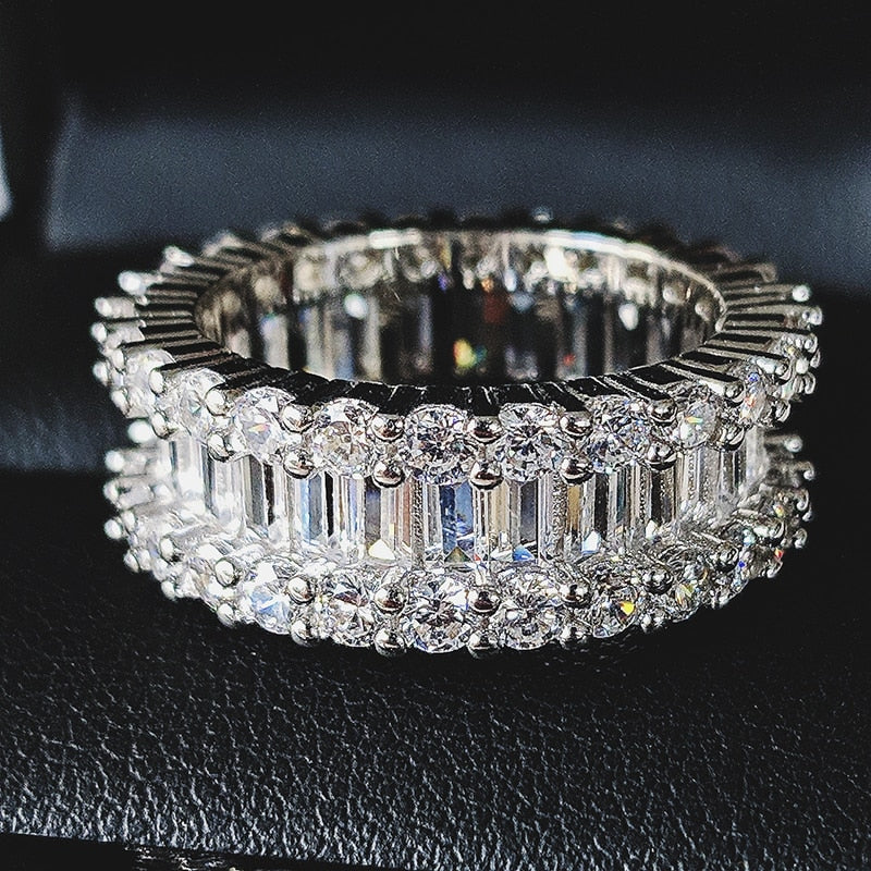 luxury 925 sterling silver wedding band eternity ring for women big gift for ladies love wholesale lots bulk jewelry R4577