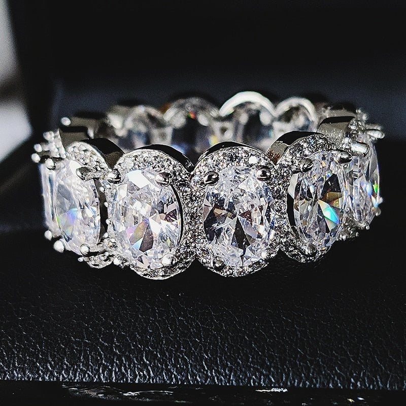 luxury 925 sterling silver wedding band eternity ring for women big gift for ladies love wholesale lots bulk jewelry R4577