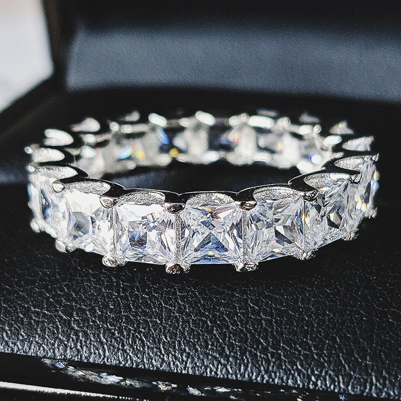 luxury 925 sterling silver wedding band eternity ring for women big gift for ladies love wholesale lots bulk jewelry R4577
