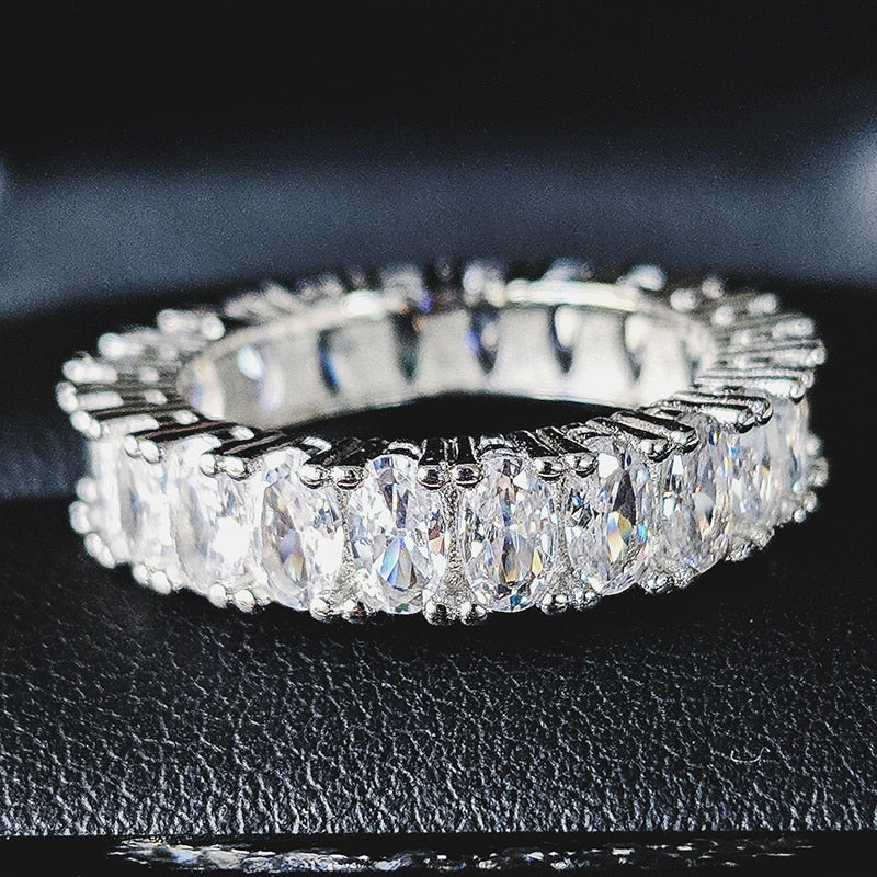 luxury 925 sterling silver wedding band eternity ring for women big gift for ladies love wholesale lots bulk jewelry R4577