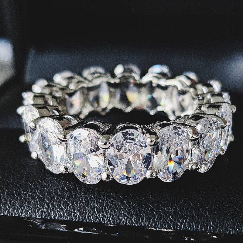 luxury 925 sterling silver wedding band eternity ring for women big gift for ladies love wholesale lots bulk jewelry R4577