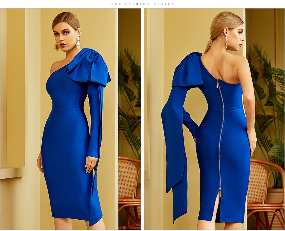 One Shoulder Bodycon Bandage Dress