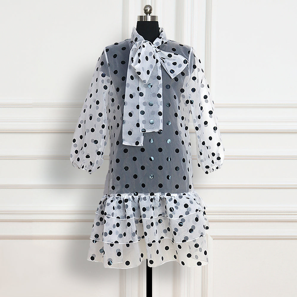 Women Polka Dot Organza Party Dress