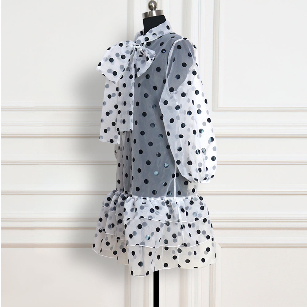 Women Polka Dot Organza Party Dress