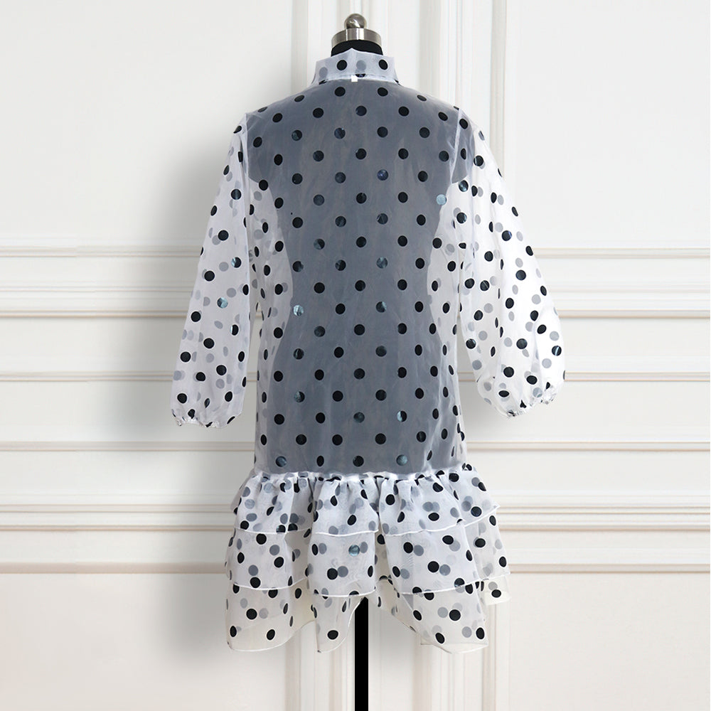 Women Polka Dot Organza Party Dress