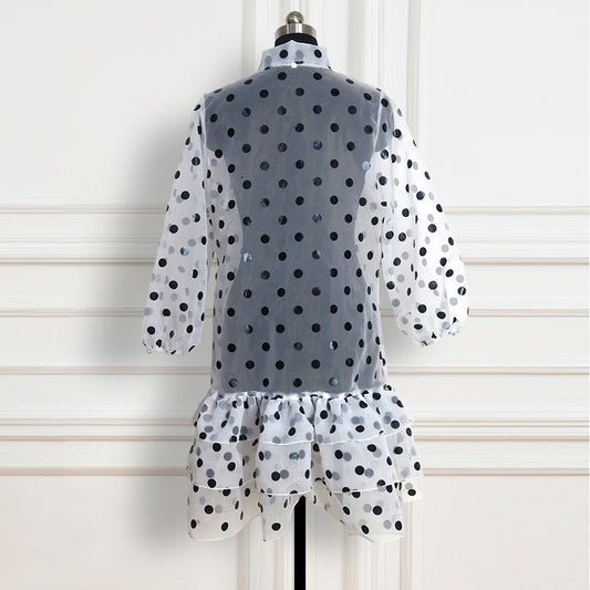 Women Polka Dot Organza Party Dress