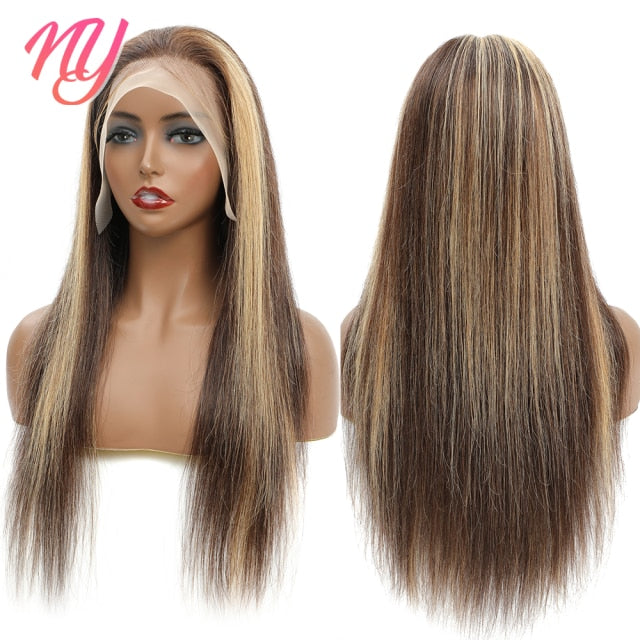 Highlight Wig Human Hair Brazilian Body Wave Lace Front Wig Highlight Wig Blonde Ombre 13x4 Lace Frontal Wig 4x4 Closure Wig