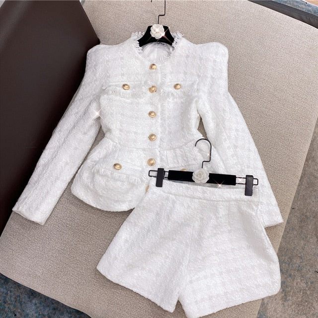 Long Sleeve Jacket and Shorts Set