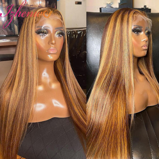 Ombre Highlight Brown Blonde Lace Wig