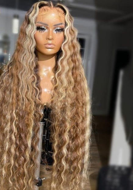 Pre-Plucked Deep Wave Transparent Lace Frontal Wigs